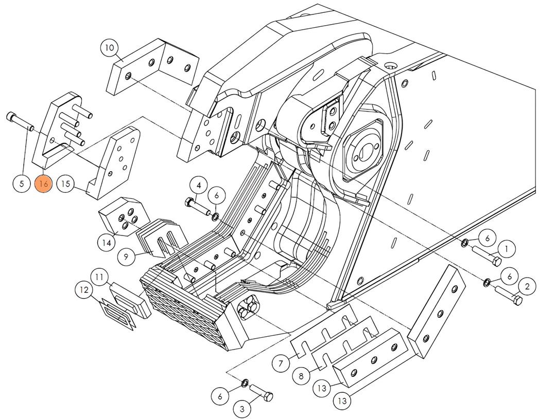 Прокалывающий нож SH310-69S (левый) на гидроножницы Delta SH310R (аналог)